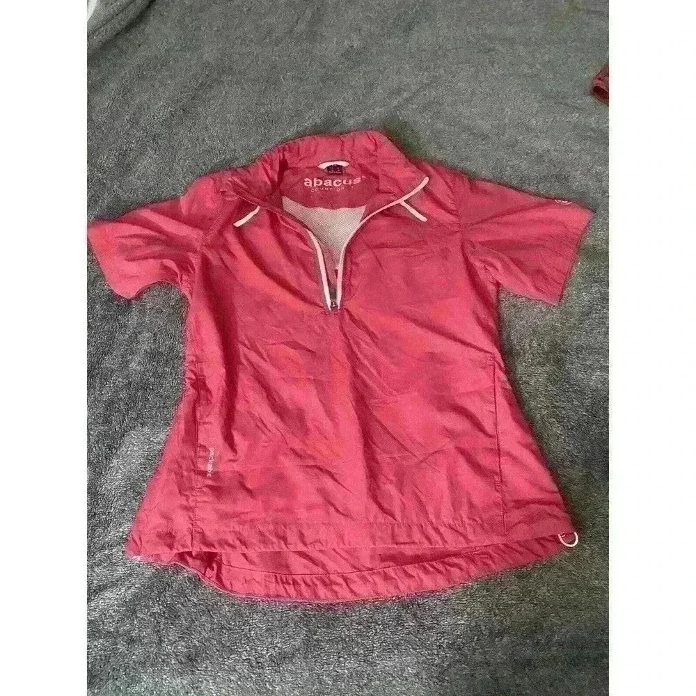 Abacus Golf Women’s Wind Shirt Pink Half Zip Size Small Packable